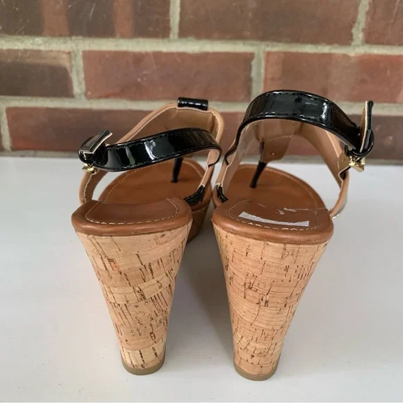 Tommy Hilfiger Womens Maree Black slingback Wedge  Sandals Shoes US 8.5 M - Picture 7 of 9